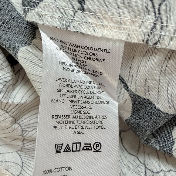 Anthropologie Somerset Floral Midi Dress Black Ivory Short Sleeve Tiered 2X - Picture 9 of 10